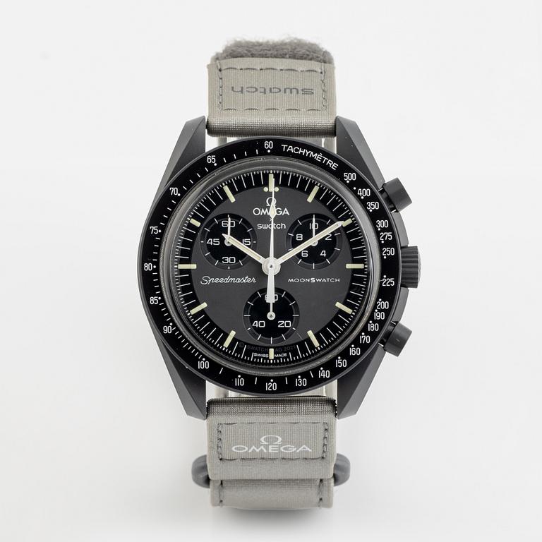 Swatch/Omega, MoonSwatch, Mission to Mercury, chronograph, wristwatch, 42 mm.