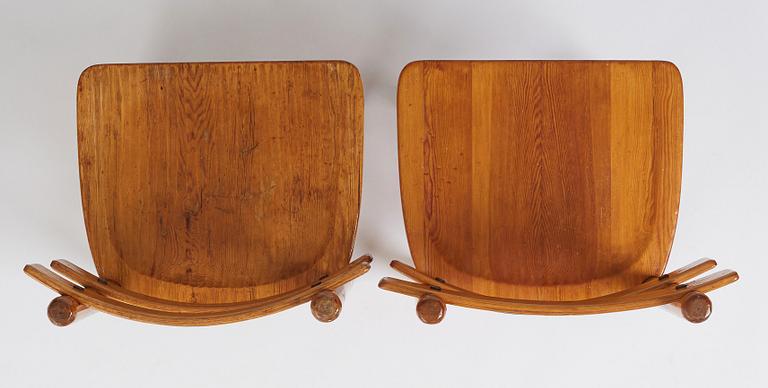 Axel Einar Hjorth, a pair of "Sandhamn" pine chairs, Nordiska Kompaniet, 1929.