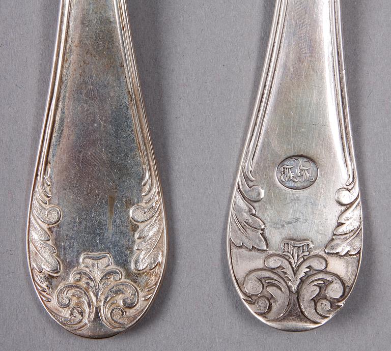 SKEDAR, 10 st, silver, modell Fransk Lilja, Gustaf Folcker resp Johan Petter Grönwall, Stockholm, 1830-1.