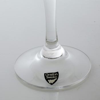 GUNNAR CYRÈN, vinglas, 8 stycken, glas, "Helena", Orrefors, sent 1900-tal.