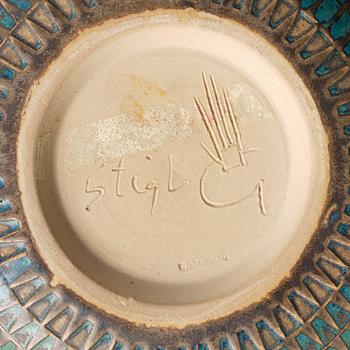 Stig Lindberg, a stoneware vase, Gustavsberg studio, Sweden 1963.