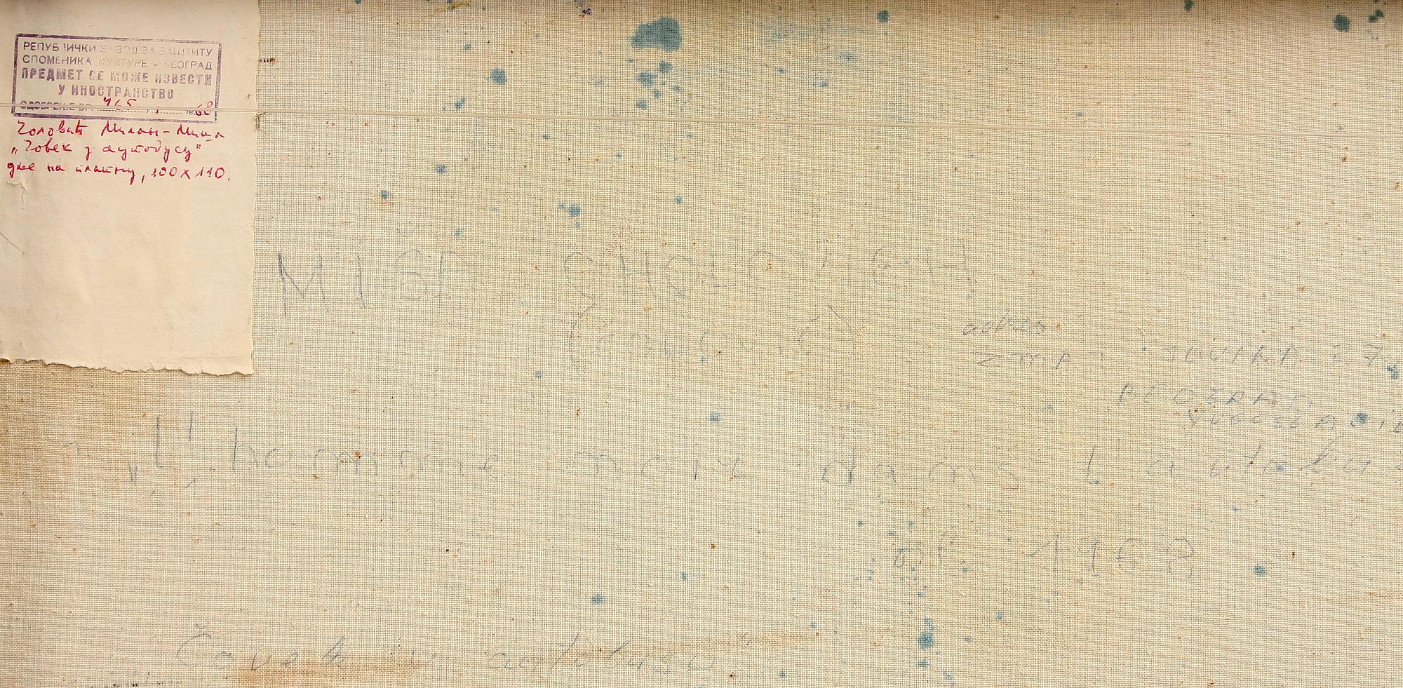 MISA COLOVIC, olja på duk, sign o dat 1968 a tergo.