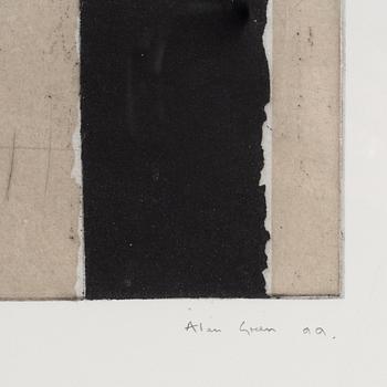 Alan Green, etsning och collage, signerad och daterad -99. Numrerad 4/7. Unik.