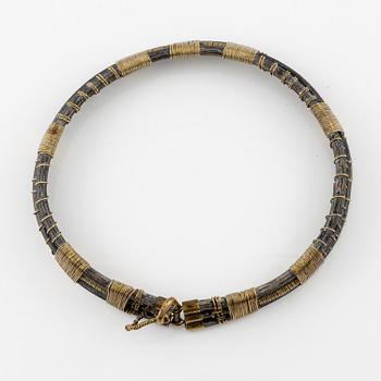 Vivianna Torun Bülow-Hübe, a necklace, brass and rattan, Stockholm executed in her own workshop late 1940's.