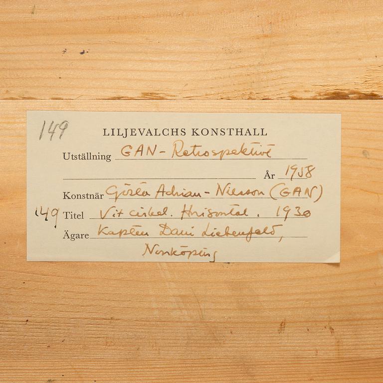 Gösta Adrian-Nilsson, "Vit cirkel Horisontell".