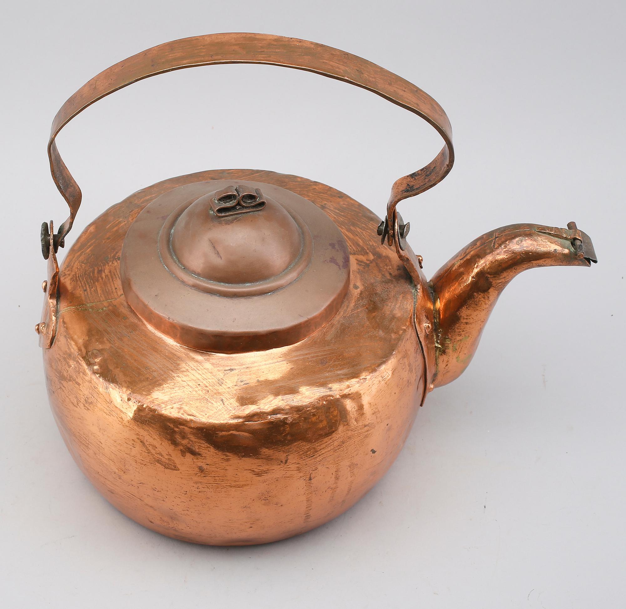 KAFFEKANNA, koppar, större modell, 1700-/1800-tal.