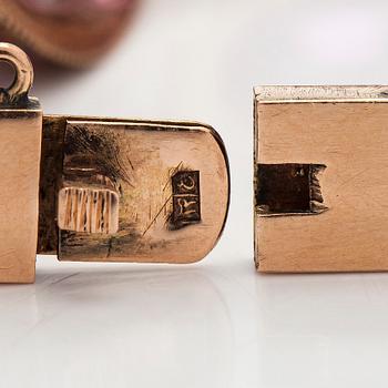 Bracelet, approx. 12K gold and synthetic sapphires.