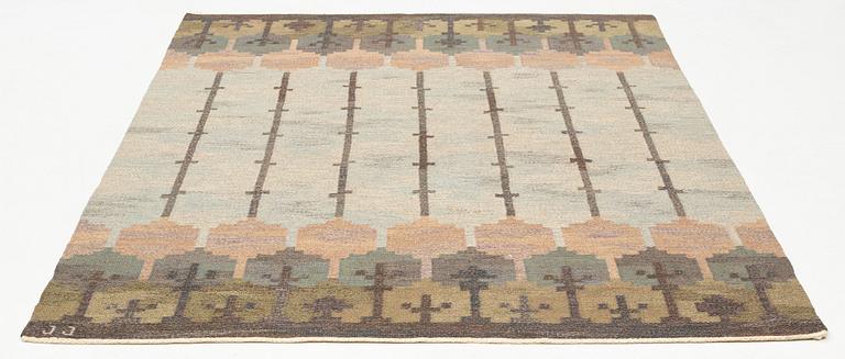 Judith Johansson, a carpet, "Rosenhäck", flat weave, ca 243 x 169 cm, signed JJ.