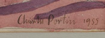 CHARLES PORTIN, gouache, signerad och daterad 1955.
