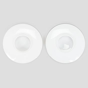 Arne Jacobsen, ceiling lamps/wall lamps, a pair, "AJ-Eklipta", Louis Poulsen, Denmark.