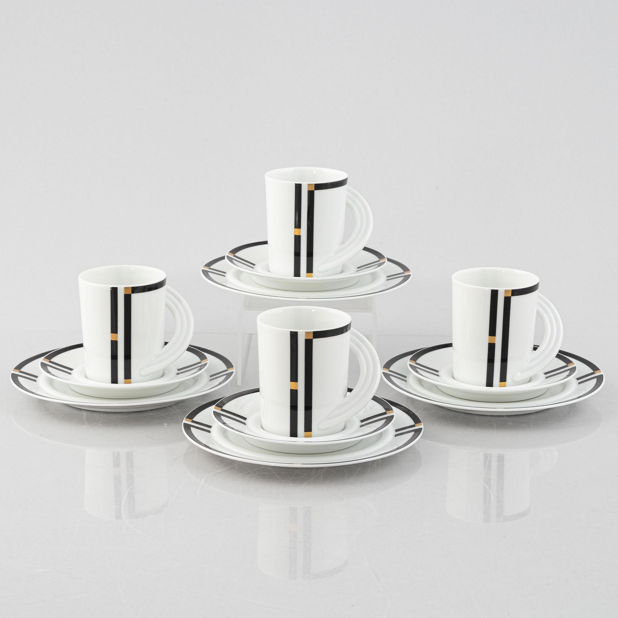 Mario Bellini, eight pieces of a "Cupola" coffee service, Rosenthal Studio-Line, Germany.