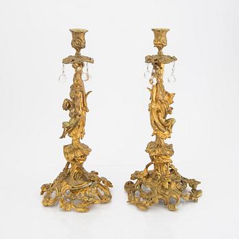 A pair of late 19th century Neo Rococo candelsticks.