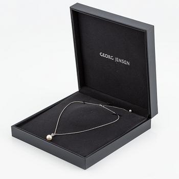 Georg Jensen, collier, 18K vitguld med pärlor och små briljantslipade diamanter.