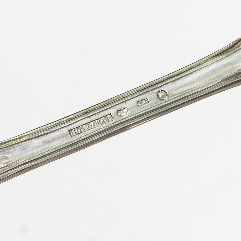 A set of ten Swedish silver dinner spoons,  “Olga”, mark of Hans Georg Vogt & Söner, Kristianstad, 1859.