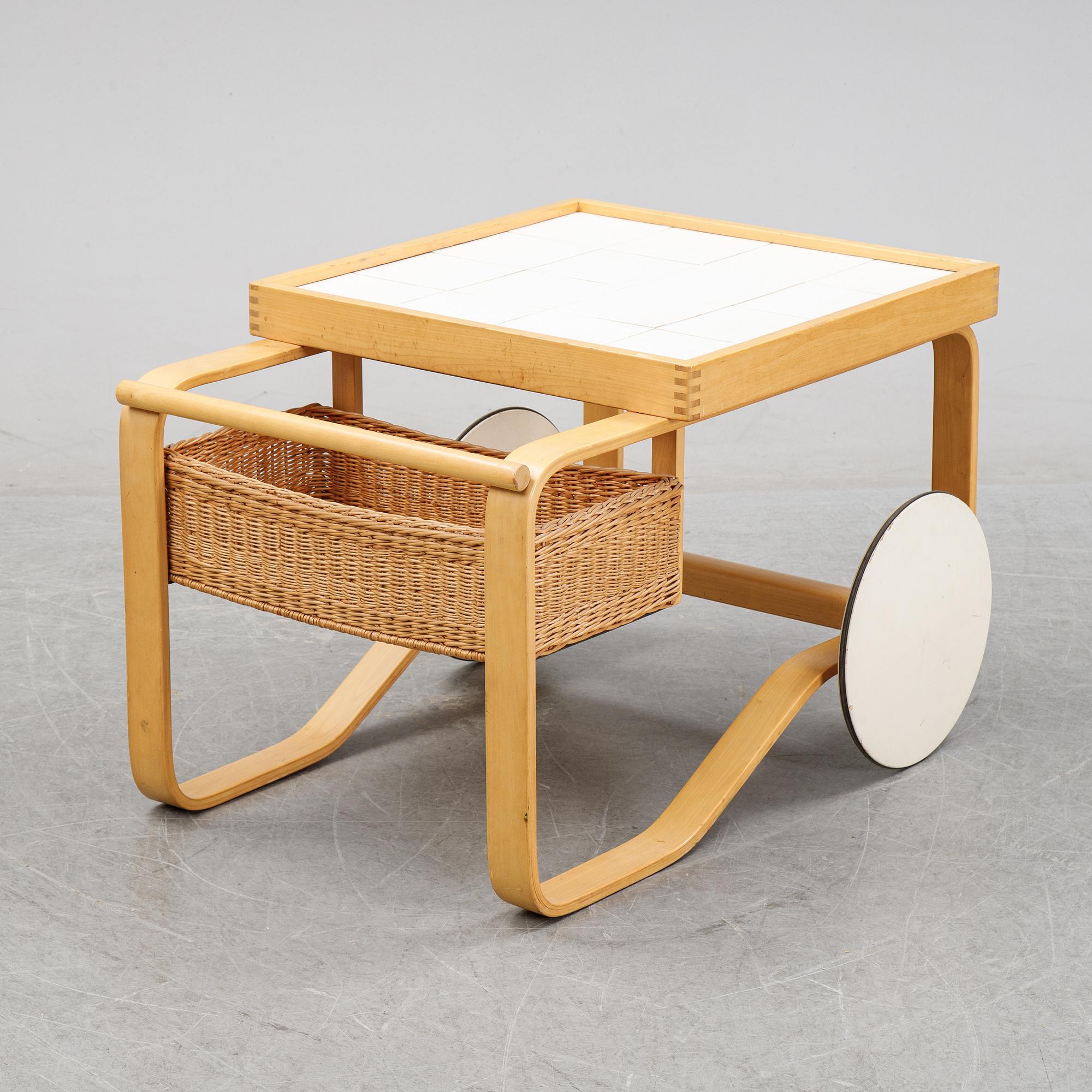 Alvar Aalto, a model 900 tea trolley for Artek, Finland.