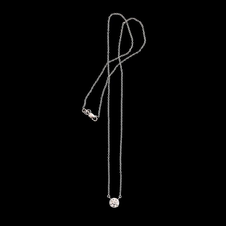 COLLIER, 18K vitguld, briljantslipad diamant ca 1.06 ct.