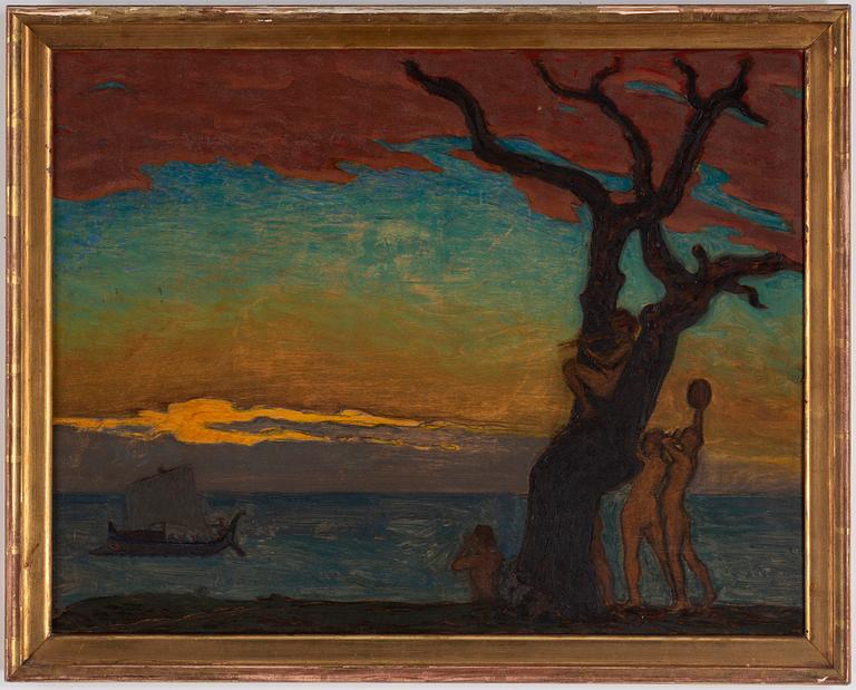 PELLE SWEDLUND, attributed to, oil on panel.