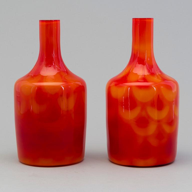 VASER, ett par, glas, Elme Glasbruk, 1960-tal.