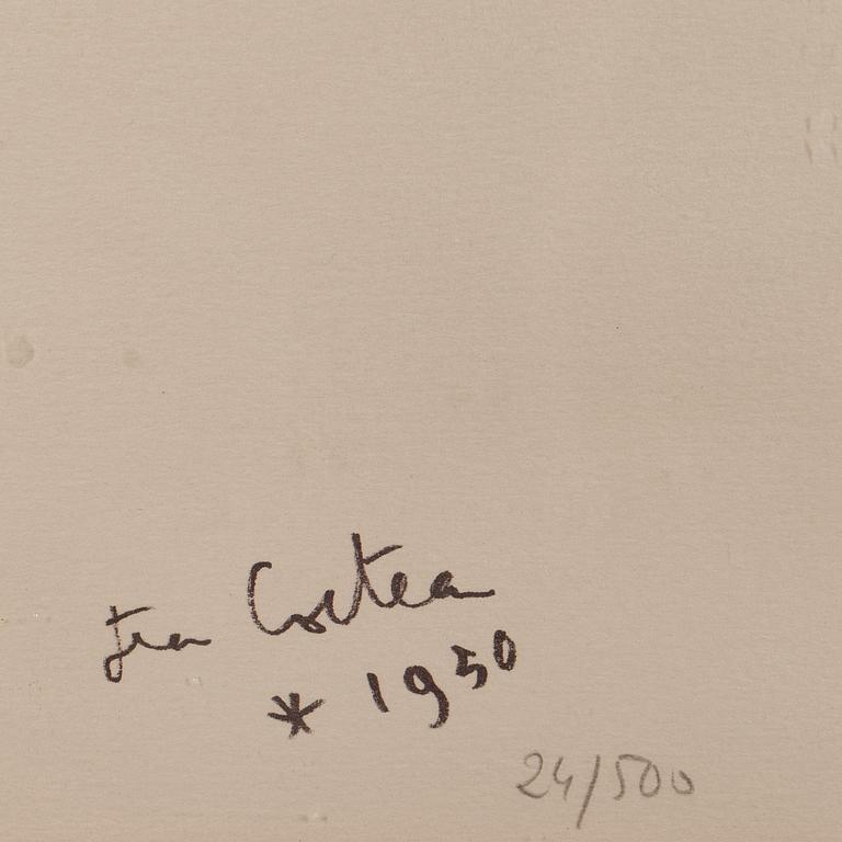 JEAN COCTEAU, efter. Litografi, signerad och daterad i plåt 1950. Numrerad 24/500.