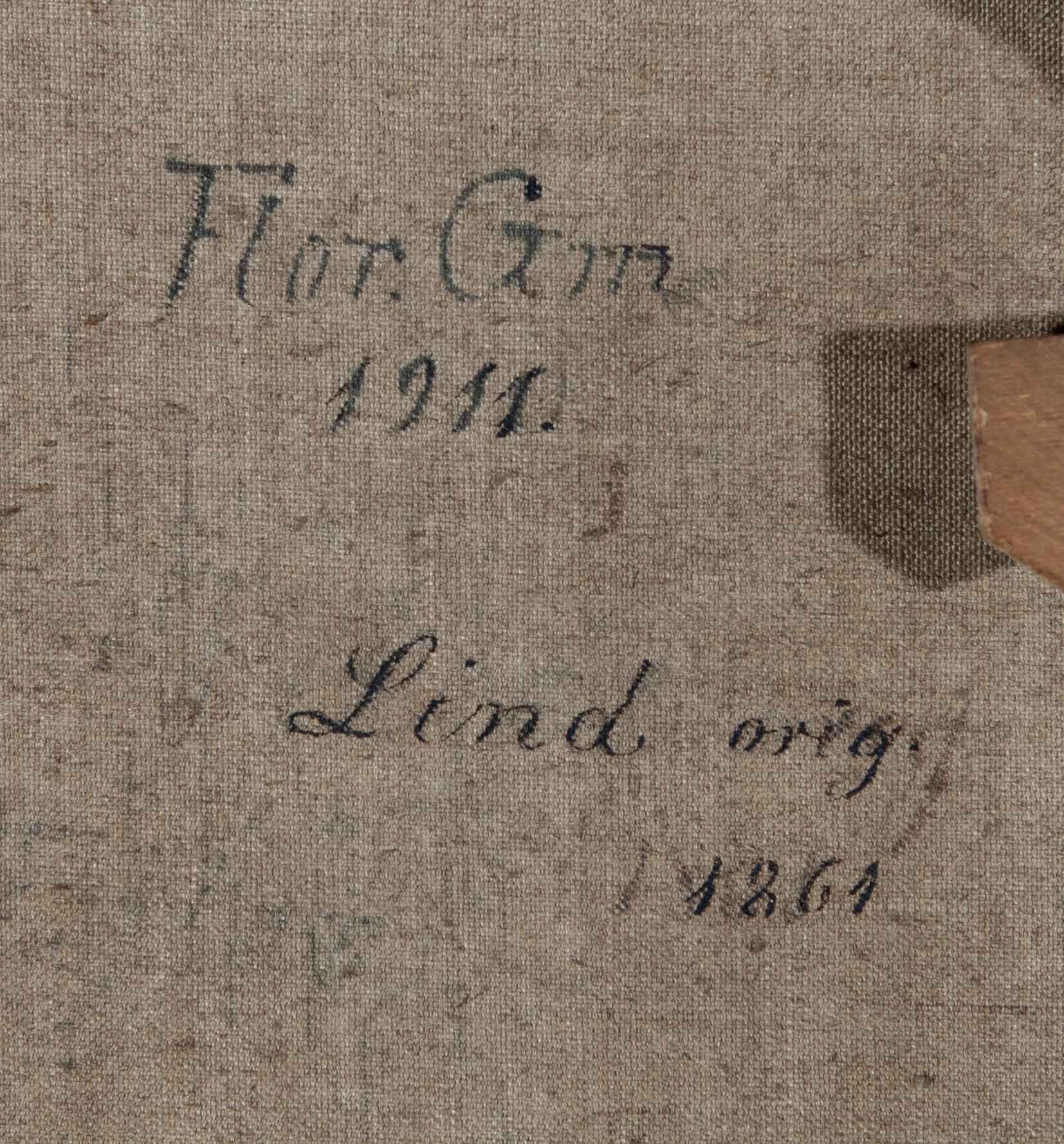 OKÄND KONSTNÄR, efter Johan Erik Lindh, olja på duk. A tergo signerad Flor. Gm och daterad 1911.