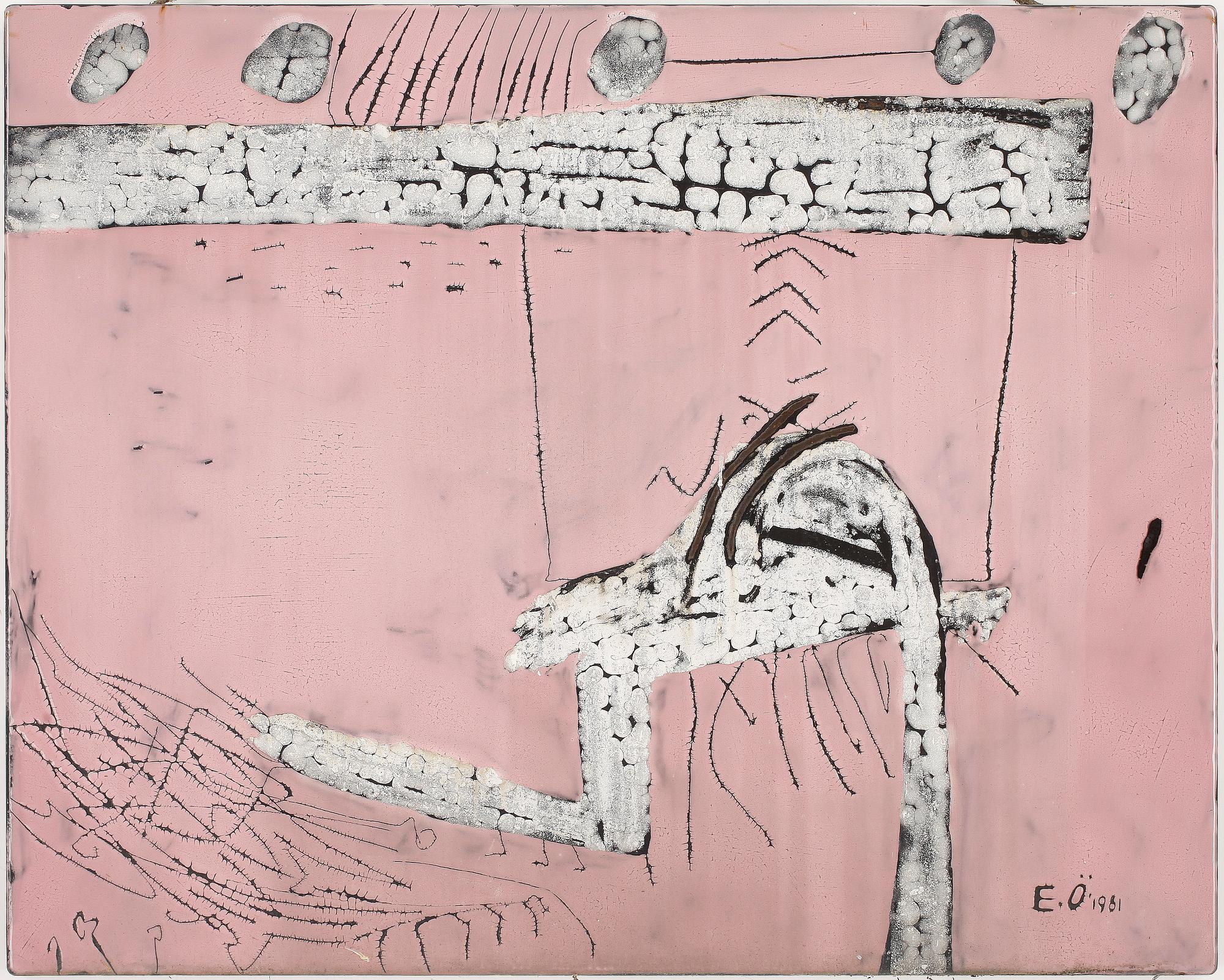 EJE ÖBERG, 3st, emaljerade plåtar, Gustavsberg, signerade och daterade.