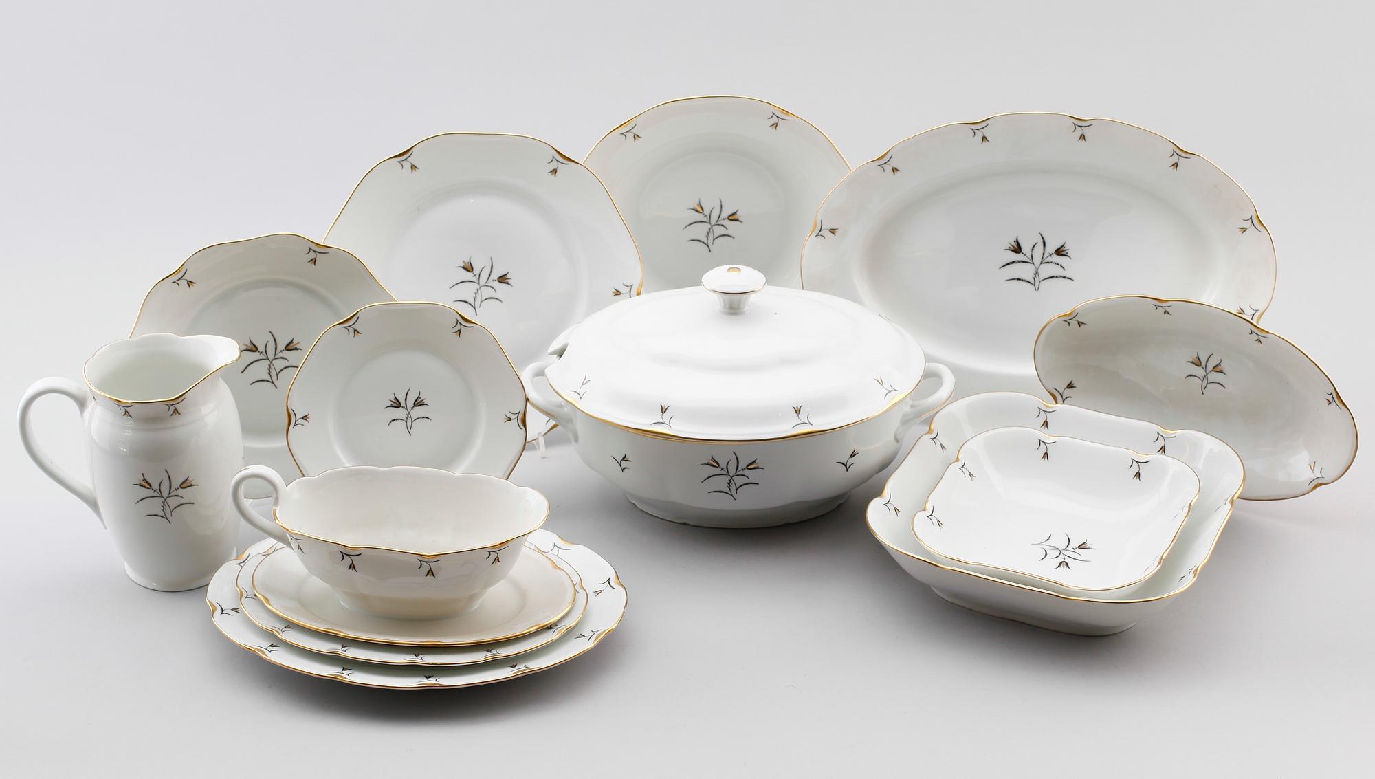 MATSERVIS, 67 delar, porslin, Lidköping.