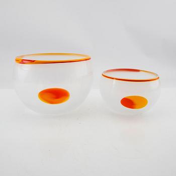 Berit Johansson, 2 signed bowls from Sjöhyttan 1992.