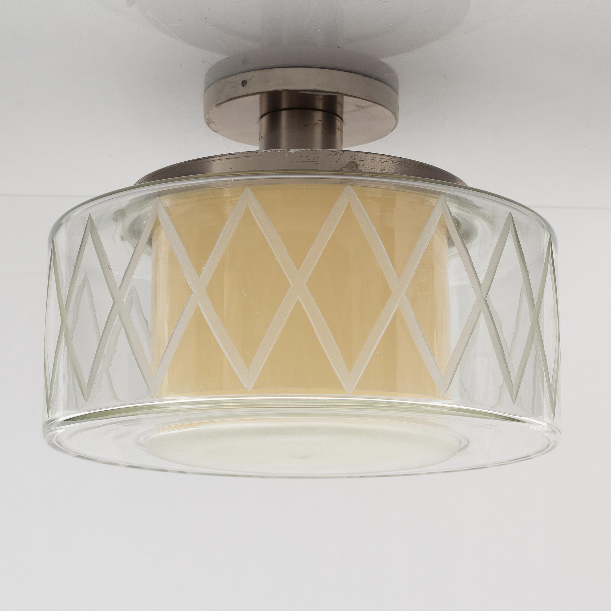 Harald Notini, a ceiling lamp, modell "11198", Arvid Böhlmarks Lampfabrik, Sweden, 1940's.