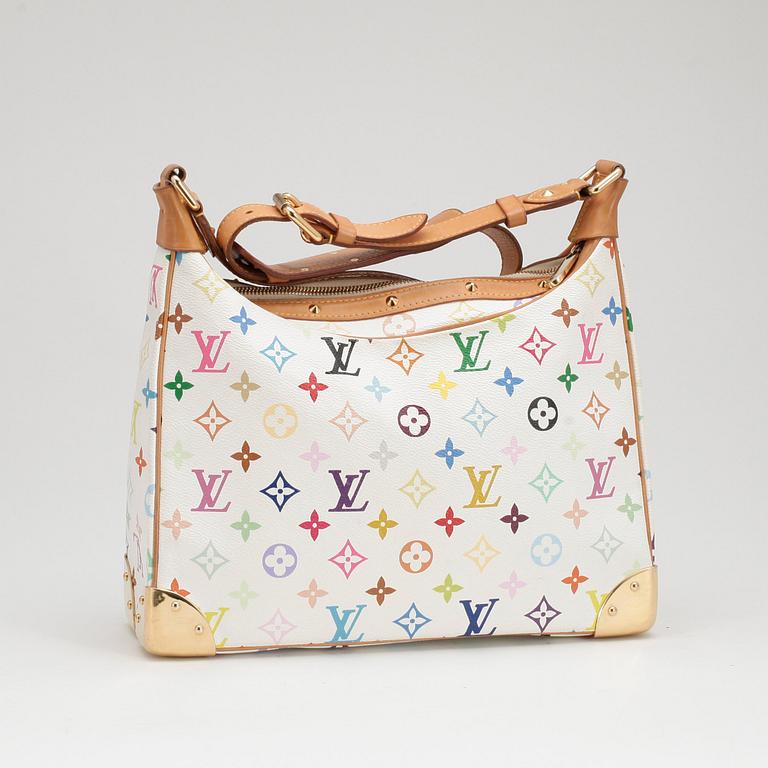 LOUIS VUITTON, a white multicolored mongram canvas shoulder bag.