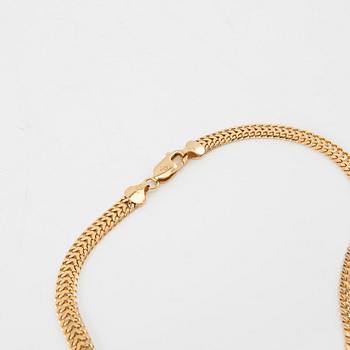 Necklace, Fishbone link, 18K gold, Balestra Italy.