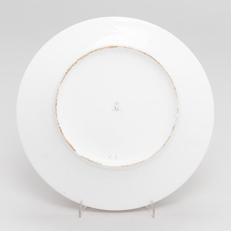 A porcelain plate, Imperial Porcelain Factory, Saint Petersburg, period Nicholas I (1825-55).