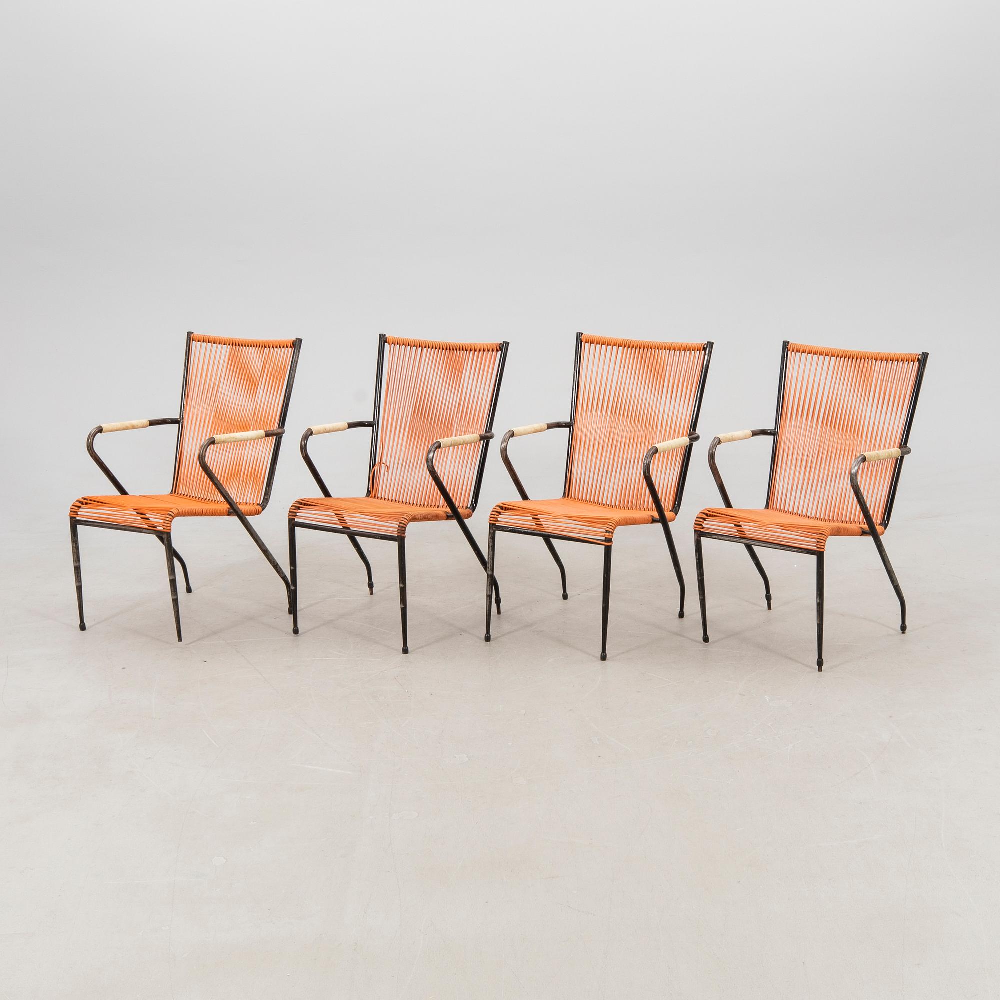 Garden armchairs, 4 pcs, mid-20th century.