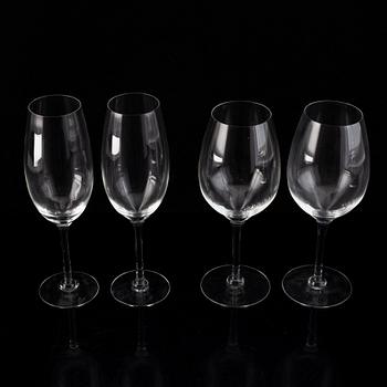 Reijmyre Glasbruk, "Senses", a set of 23 white wine glasses and 24 champagne glasses, design Lina Öhlund.