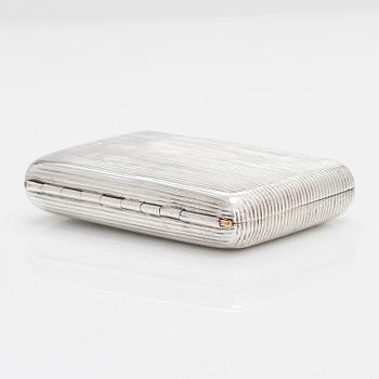 A silver cigarette case, Moscow 1886. Unidentified maker's mark.