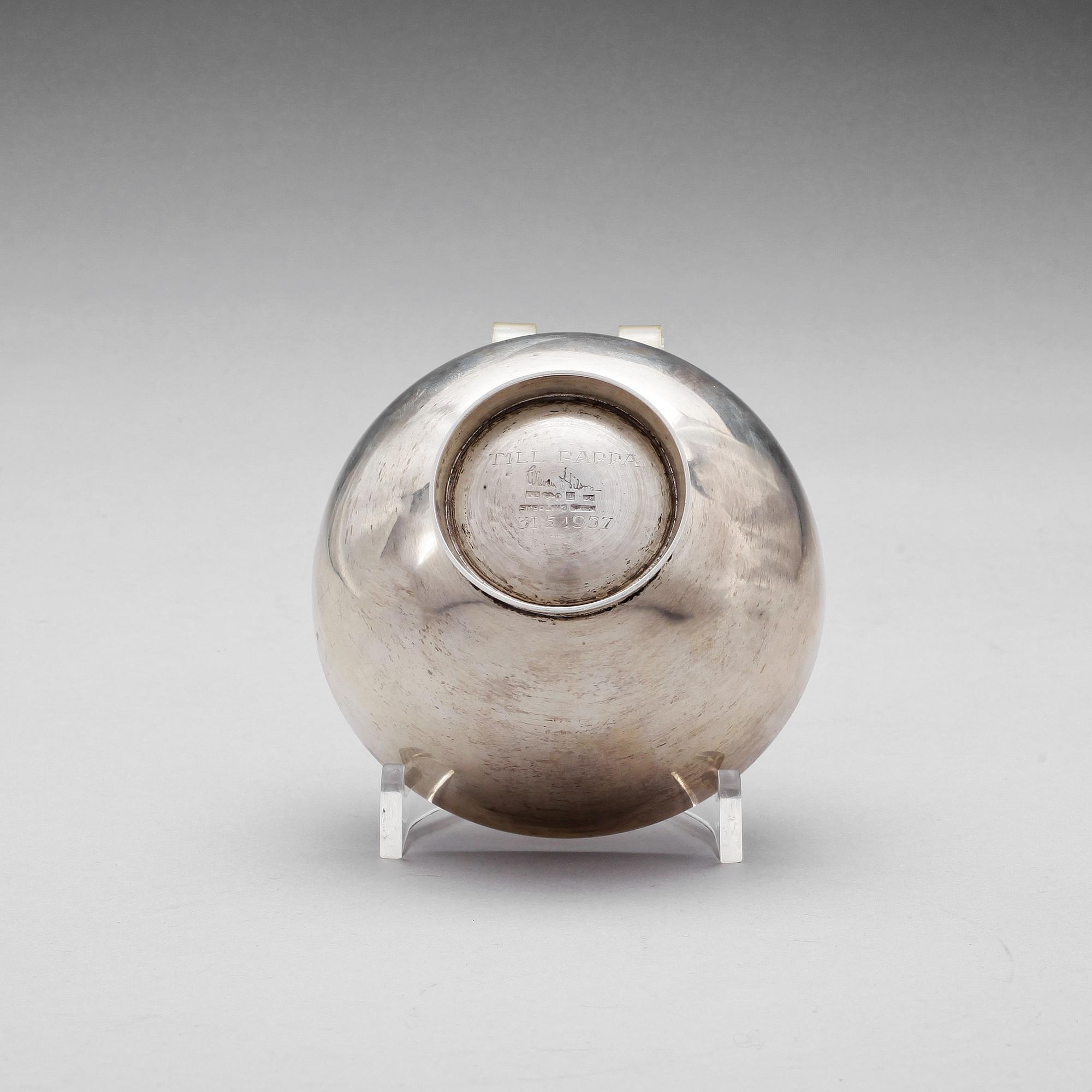 SKÅL, sterlingsilver, Wiwen Nilsson, Lund 1947. Ca 132 gr.