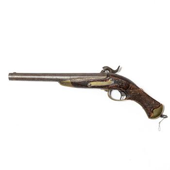 Slaglåspistol, m/1850 flankör, med löskolv.
