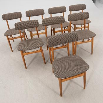 A set of eight Danish teak chairs mid 1900s.