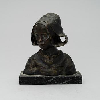 RUTH MILLES, bronze, marble, signed.