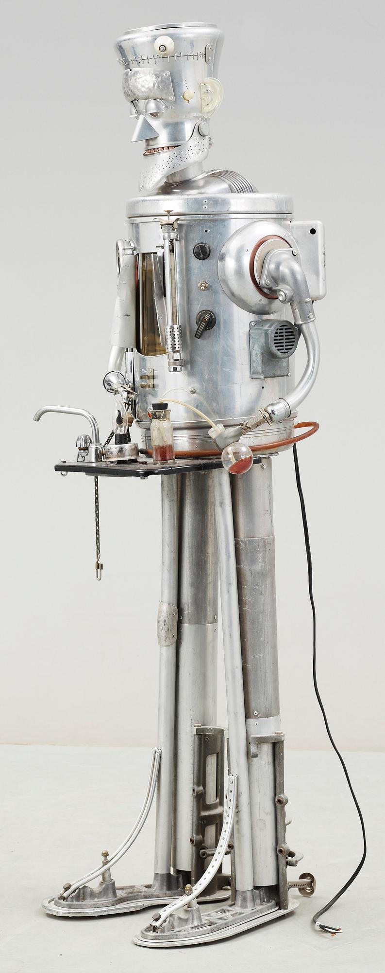 SKULPTUR, metall, glas samt plast, "Frankenstein Robot", Clayton Bailey, 1987.