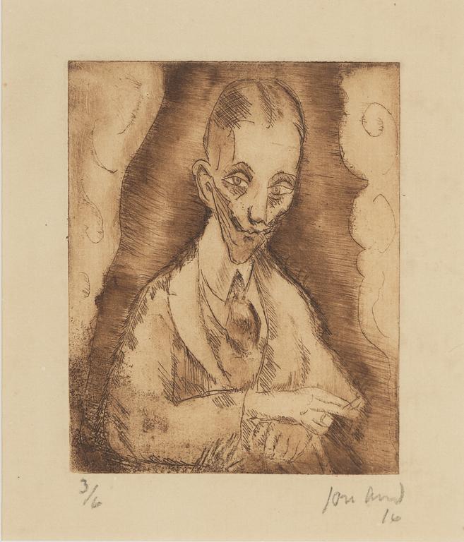 John Jon-And, etching, 1916, signed 3/6.