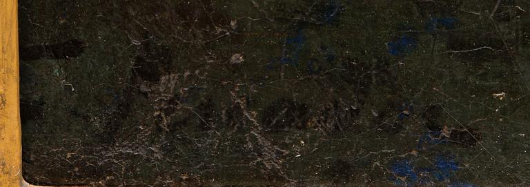 MAALAUS, öljy kankaalle, signeerattu hieman epäselvästi F. Pescador, 1800-luvun puoliväli.