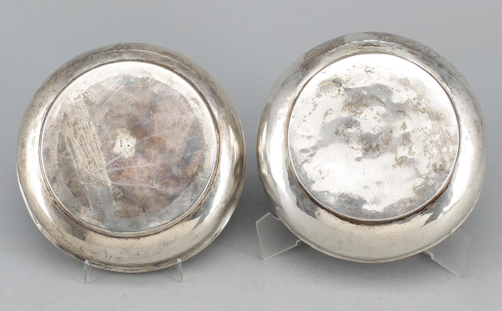 SKÅLAR, 2 st, silver, Egypten, en stämplad före 1946. Tot ca 640 gram.