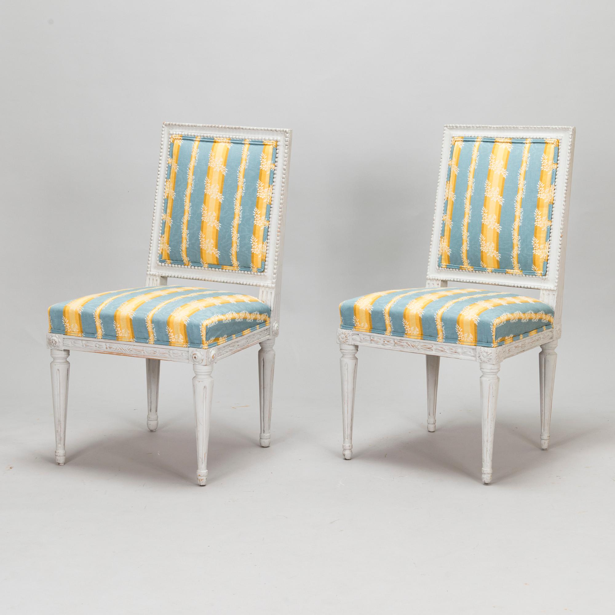 Two early 19th century late Gustavian chairs.