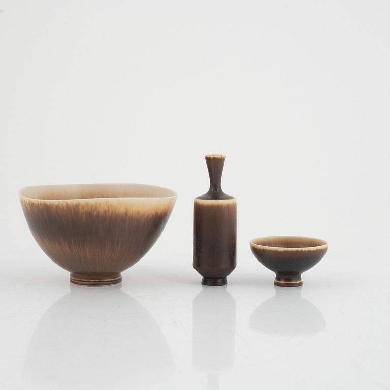 Berndt Friberg, 7 miniatures, stoneware, Gustavsbergs studio, including pieces from 1965.