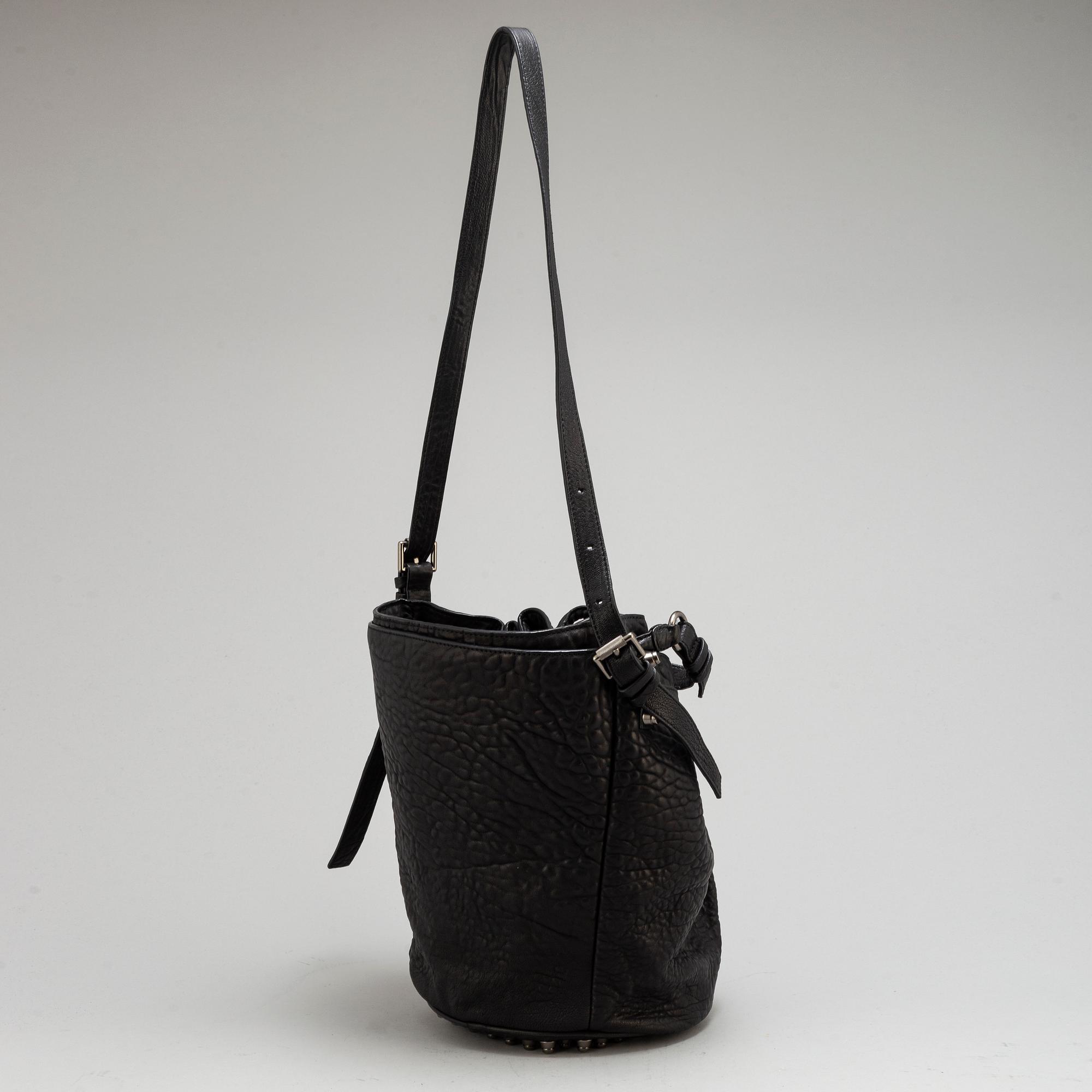 ALEXANDER WANG, 'Diego' leather and studs bucket bag.