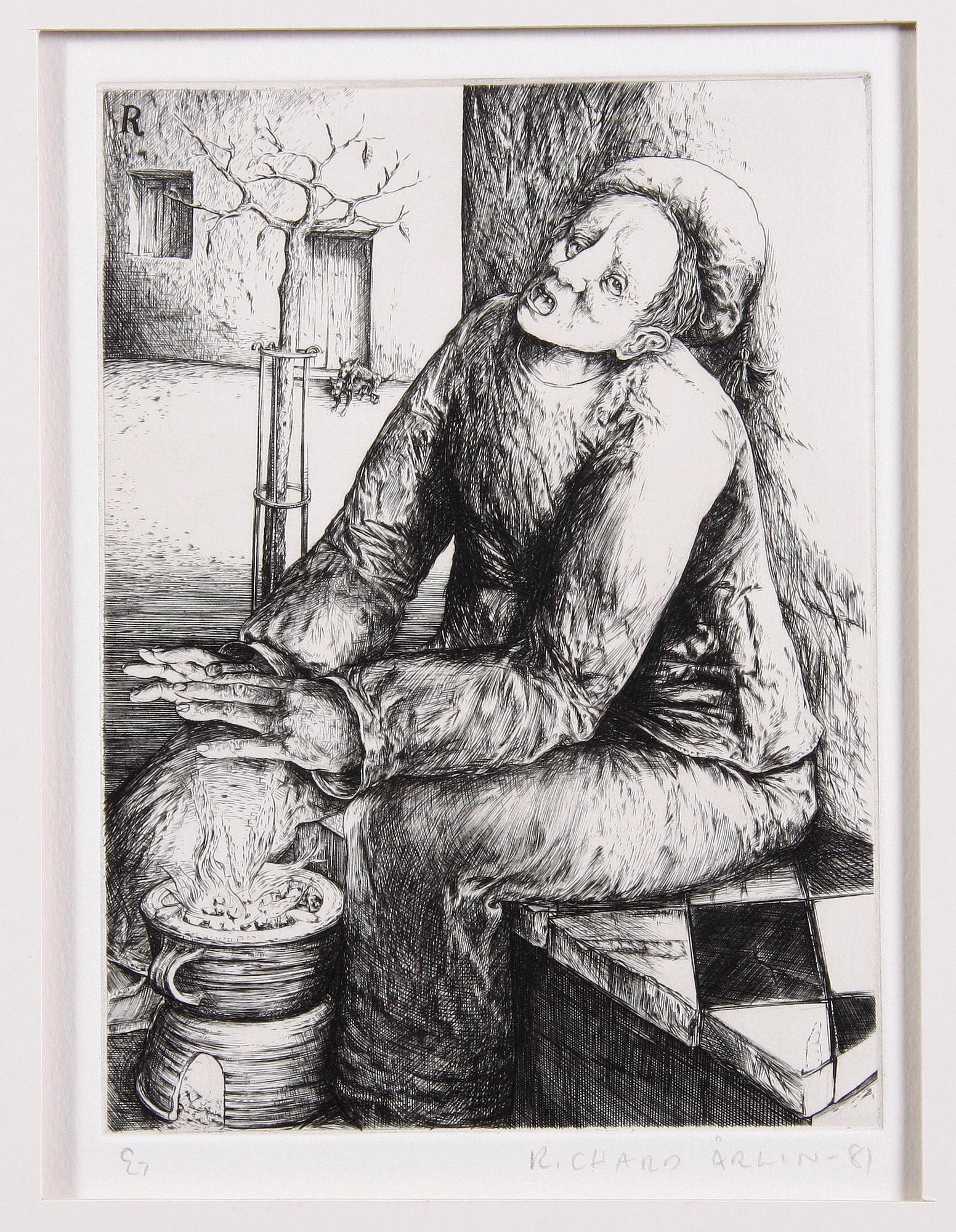 ÅRLIN, RICHARD, kopparstick, 2 st, sign o dat -81. Ea.