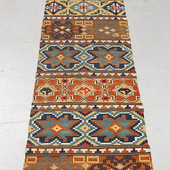 A bench cushion, flat weave, ca 326 x 56,5 cm, Scania (Sweden) 19th century.