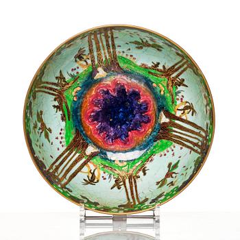 Daisy Makeig Jones, a "Fairyland lustre" porcelain bowl, Wedgwood, England 1920-30s, model z4968.