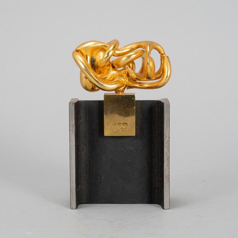 MIGUEL ORTIZ BERROCAL, gold-plated tin on base in blued steel and brass,  signed and numbered 87/500.