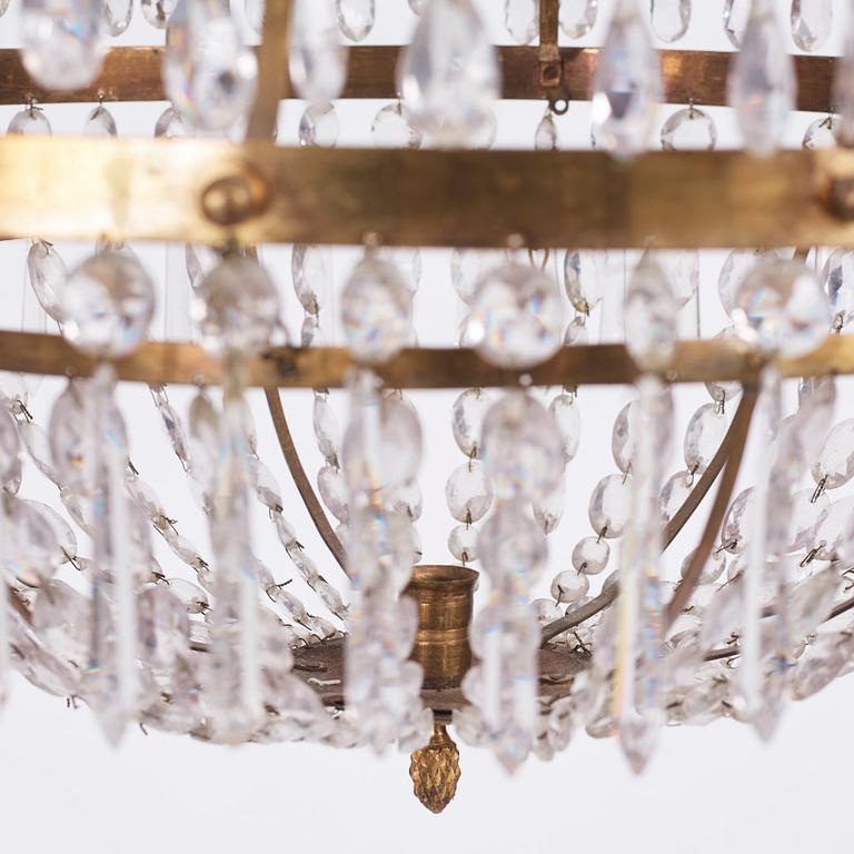 A late Gustavian seven-light chandelier, circa 1800.